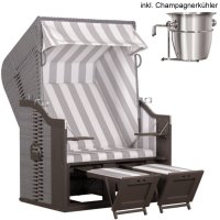 deVries Strandkorb Profi Ostsee Fehmarn PE grey Des. 989...
