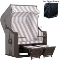 deVries Strandkorb Profi Ostsee Fehmarn PE grey Des. 989...