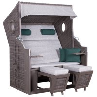 deVries Strandkorb PURE® Wave XL PE grey Des. 484 +...