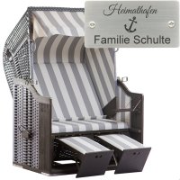 deVries Profi-Strandkorb mit Gravur zB Anker,...