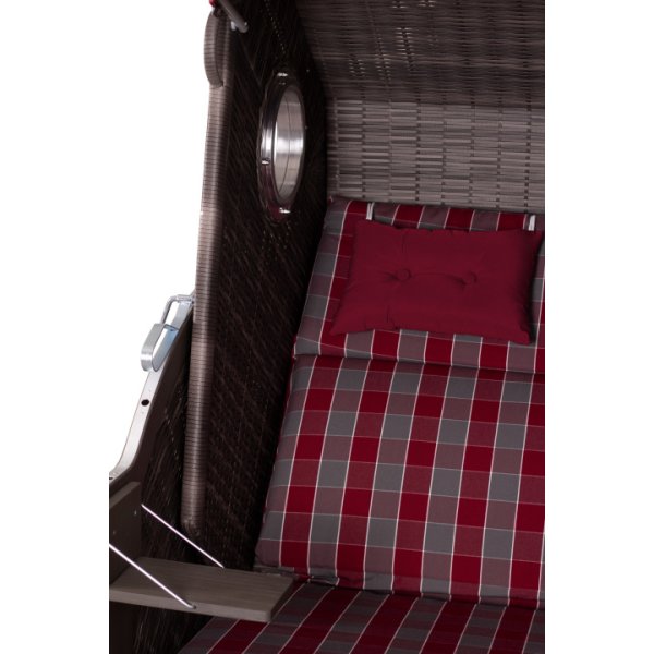 deVries Strandkorb mit Gravur zB Anker, personalisiertes Edelstahlschild, PURE® Cliff XL SUN PE st. grey Des. 472