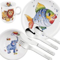 Kinderset Bunte Tierwelt 7tlg mit Gravur (zB Namen)...