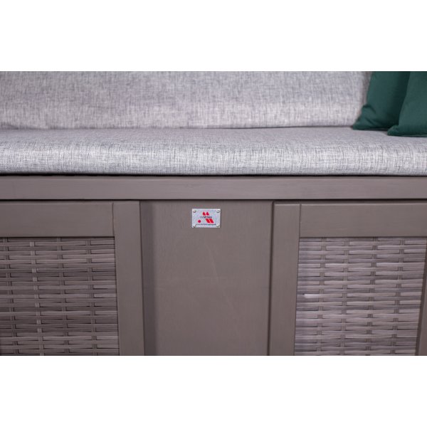 deVries Strandkorb mit Gravur zB Hochzeit Ringe, personalisiertes Edelstahlschild, PURE® Wave XL PE grey Des. 484