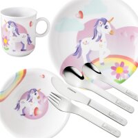 Kinderset Einhorn 7tlg mit Gravur (zB Namen)...