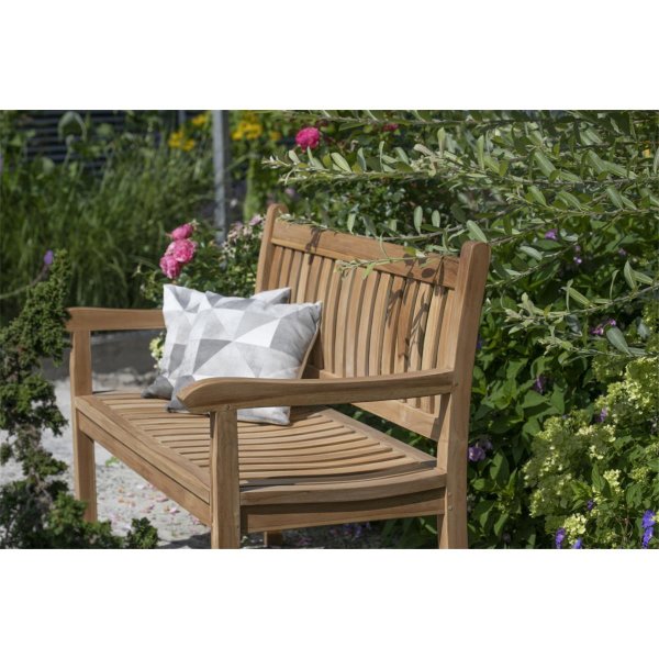 Silberhochzeitsbank mit Gravur zB Herzen, Gartenbank Florence 130cm, Edelstahlschild personalisiert