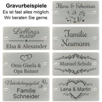 Bank mit Gravur zB Herz mit Ranken, Gartenbank Mendip...