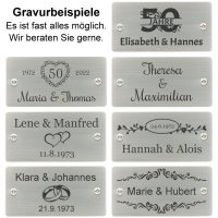 Goldene Hochzeit Bank mit Gravur zB Zahl, Gartenbank...