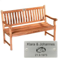 Goldene Hochzeit Bank mit Gravur zB Ringe, Gartenbank...