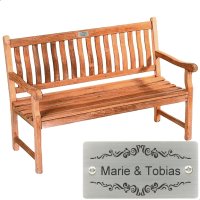 Silberhochzeit Bank mit Gravur zB Ranke Ornament,...