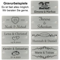 Silberhochzeit Bank mit Gravur zB Ranke Ornament,...