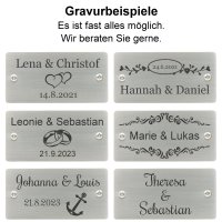 Hochzeitsbank mit Gravur zB Ranke Ornament, Bank Mendip...