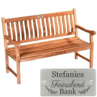 Rentnerbank mit Gravur zB Feierabend, Bank Mendip 180cm,...