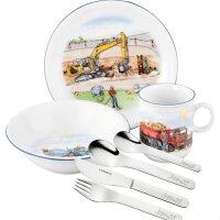 Kinderset Auf der Baustelle 7tlg mit Gravur (zB Namen)...