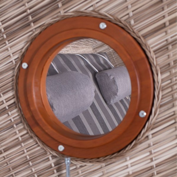 deVries Strandkorb mit Gravur zB Anker, personalisiertes Edelstahlschild, PURE® Wave XL PE seashell Des. 402