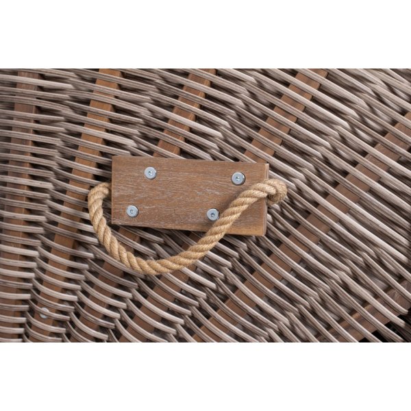 deVries Strandkorb mit Gravur zB Wunschtext (Namen), personalisiertes Edelstahlschild, TRENDY PURE Greenline 175XL PE ant. wh. Des. 755