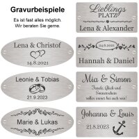 Hochzeitsbank mit Gravur zB. Herzen (Namen, Datum),...