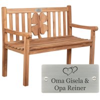 Bank mit Gravur zB. Herzen Oma/Opa, Gartenbank Kleeblatt...