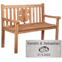 Bank zur silbernen Hochzeit mit Gravur zB. Ringe...