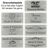 Bank Geschenk zur Silberhochzeit mit Gravur zB. Zahl...