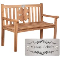Ruhestandsbank mit Gravur zB. Ranke Ornament, Gartenbank...