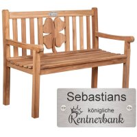 Ruhestandsbank mit Gravur zB. Krone (Name), Gartenbank...