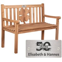 Goldene Hochzeit Bank mit Gravur-Schild zB. Zahl (Namen),...