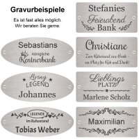 Rentnerbank mit Gravur-Schild zB. Wunschtext...
