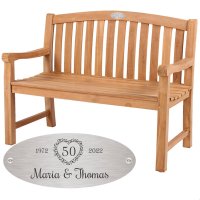 Bank zur goldenen Hochzeit mit Gravur-Schild zB. Herz mit...