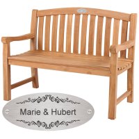 Bank zur Goldhochzeit mit Gravur-Schild zB. Ranke...