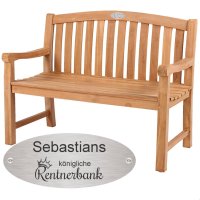 Bank zum Ruhestand mit Gravur-Schild zB. Krone...