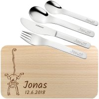 Sterngraf Frühstücks-Set mit Gravur Affe +...
