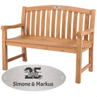 Silberhochzeit Bank mit Gravur-Schild zB. Zahl (Namen),...