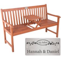Silber Hochzeit Bank mit Gravur zB. Ranken (Namen/Datum),...