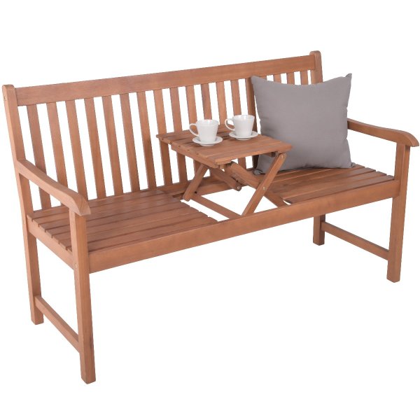 Rentnerbank mit Gravur zB. Legende im Ruhestand (Name), Klapptisch Gartenbank Padang 142cm, Edelstahlschild personalisiert, Geschenkidee Bank für Rentner