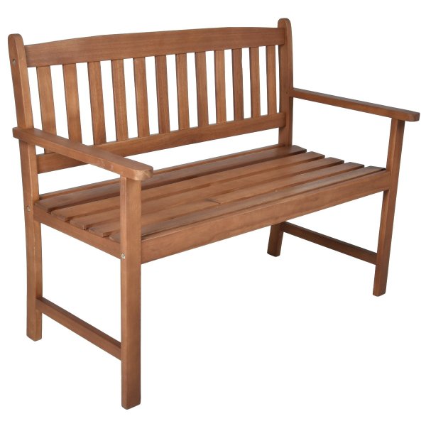 Bank zur goldenen Hochzeit mit Gravur zB. Herz mit Zahl (Namen) Gartenbank Basic 110cm Akazie geölt, Edelstahlschild personalisiert, Bank Geschenk zur Goldhochzeit