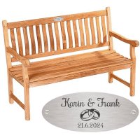 Bank zur Goldhochzeit mit Gravur-Schild zB. Ringe...