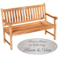 Goldene Hochzeit Bank mit Gravur-Schild zB. Wunschtext...