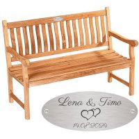 Bank zur Hochzeit mit Gravur-Schild zB. Herzen...