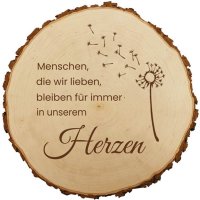 Sterngraf Baumscheibe Trauer-Spruch 18cm Holz-Gedenktafel...