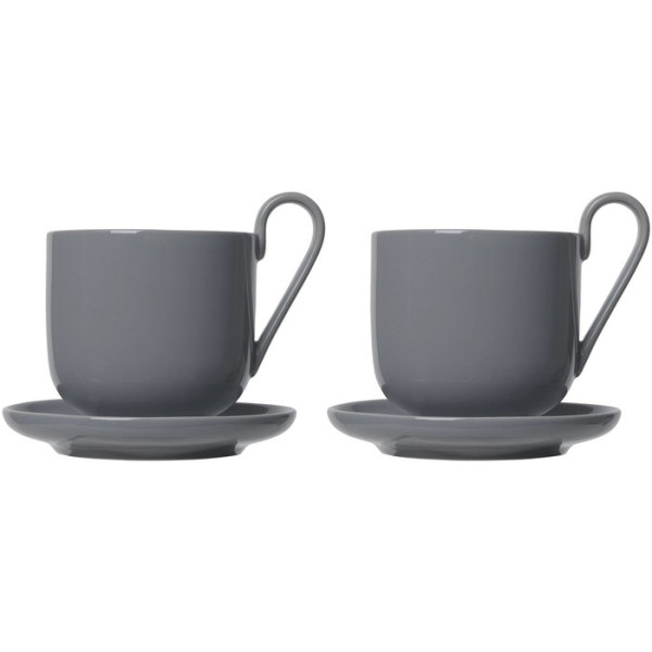 blomus RO Kaffeetassen Set 4tlg. für 2 Personen, grau/sharkskin