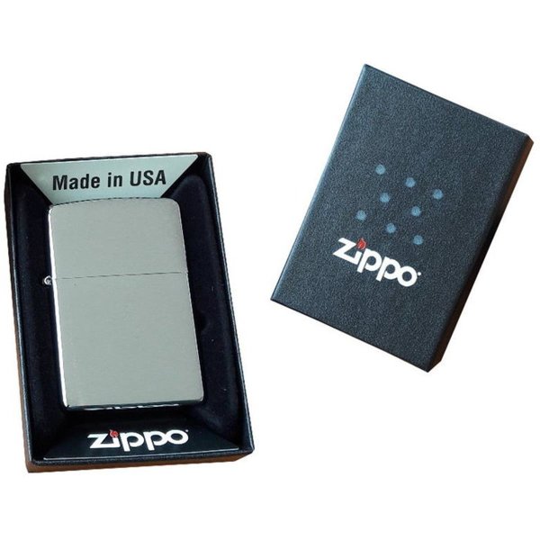 Zippo Feuerzeug mit Diamantgravur (zB Namen Datum Initialen) PL 200 Chrome Brushed Gravur personalisiert