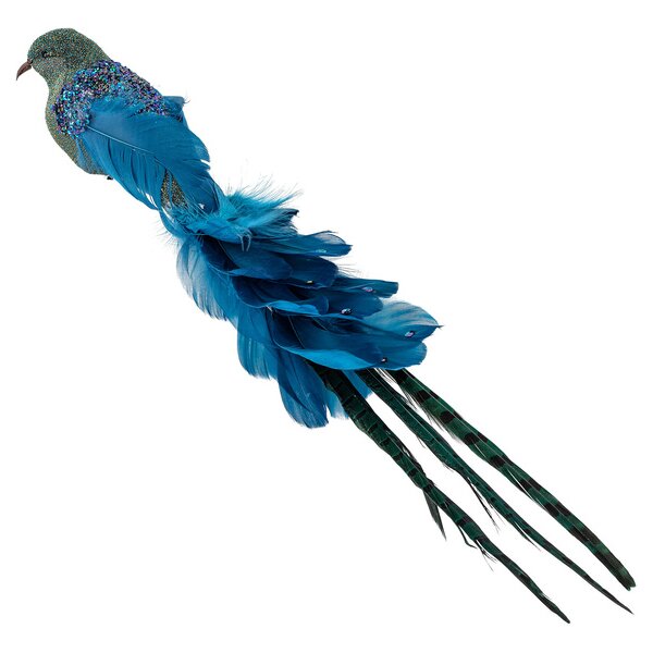 Bloomingville Payton Deko-Vogel, Blue, Feder L57xH8xW14 cm, Pack of 2