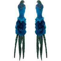 Bloomingville Payton Deko-Vogel, Blue, Feder L57xH8xW14...
