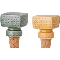 Bloomingville Rani Weinstopper, Gelb, Steingut...