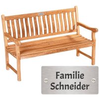 Silberhochzeit Bank mit Gravur-Schild zB. Wunschtext,...