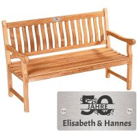 Goldene Hochzeit Bank mit Gravur-Schild zB. Zahl (Namen),...