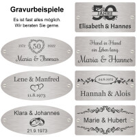 Goldene Hochzeit Bank mit Gravur-Schild zB. Zahl (Namen),...