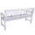 Bank zur Goldhochzeit mit Gravur-Schild zB Blumenwiese (Namen/Spruch), 3-Sitzer Gartenbank Malmö Holz weiß, Edelstahlschild personalisiert, Geschenk 50. Hochzeitstag