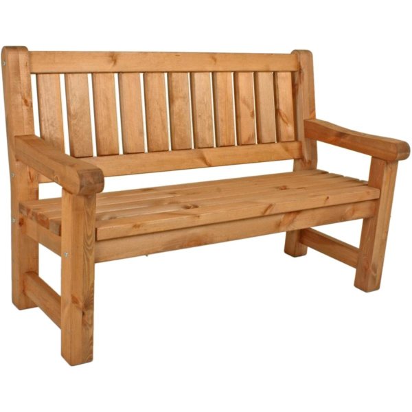 Gartenbank Allgäu 2-Sitzer massive Holz-Bank 124cm