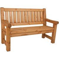 Gartenbank Allgäu 2-Sitzer massive Holz-Bank 124cm